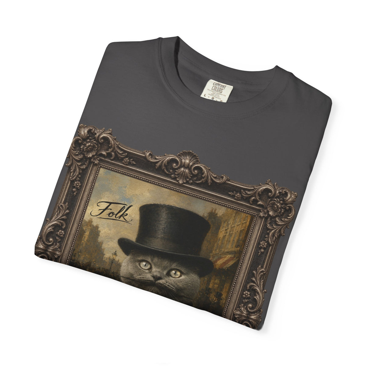 Vintage Folk Cat T-Shirt – Funny Vintage Cat Graphic Tee