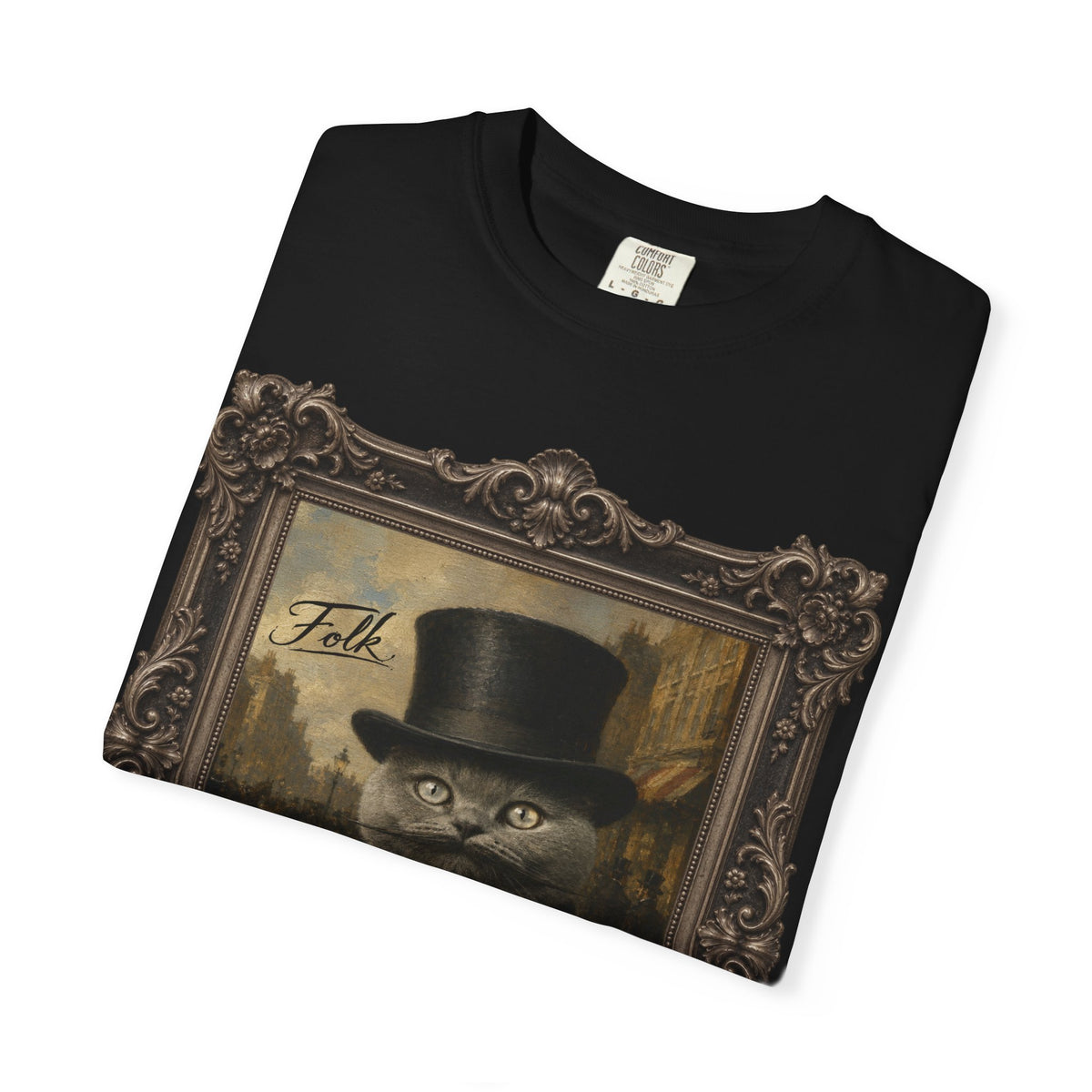 Vintage Folk Cat T-Shirt – Funny Vintage Cat Graphic Tee